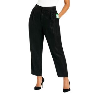 Gap Pants Size 4 Black High Rise Pleated Straight Leg Minimalist Modern Workwear